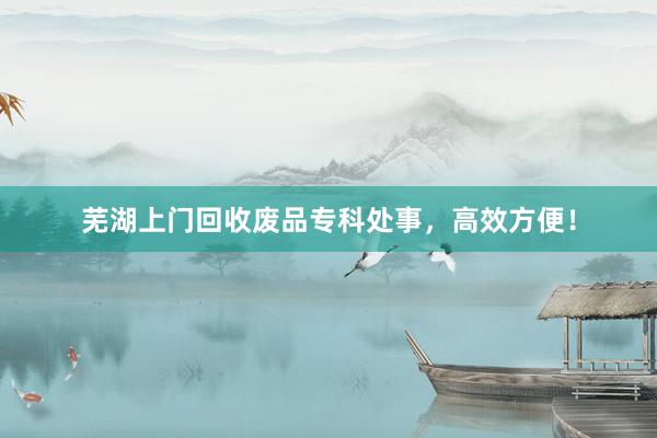 芜湖上门回收废品专科处事，高效方便！