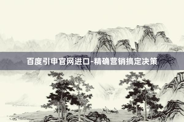 百度引申官网进口-精确营销搞定决策