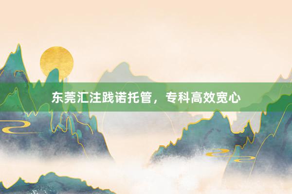 东莞汇注践诺托管，专科高效宽心